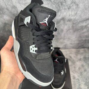 Size 6Y | Jordan 4 Black Canvas With Box | Pre-Owned